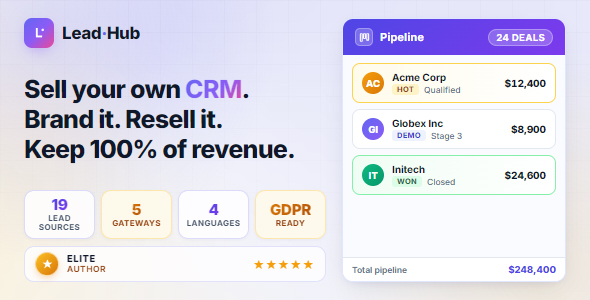 LeadHub – Multi-Tenant SaaS CRM with Lead Pipelines, Forms  Automations