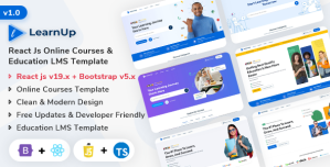 LearnUp – React Js Online Courses  Education LMS Template