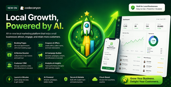 LocalBoost AI – Review Booster, Booking, Coupons, Feedback  Lead Generation SaaS