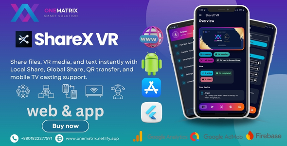 NexaDrop VR Flutter application with web  sharing features.
