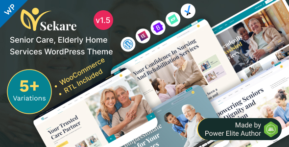 Sekare - Senior Care  Elderly Home Services Elementor WordPress Theme