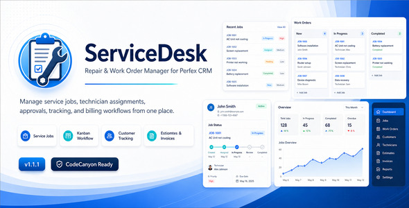 ServiceDesk – Repair  Work Order Manager for Perfex CRM