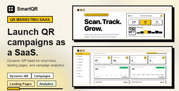 SmartQR SaaS - Dynamic QR Codes, Short Links, Landing Pages, Campaign Tracking  Analytics