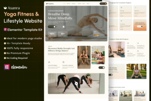 Asanra – Yoga Coach  Training Center Elementor Template Kit