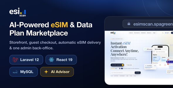 eSimScan – AI-Powered eSIM  Data Plan Marketplace Script | PHP React