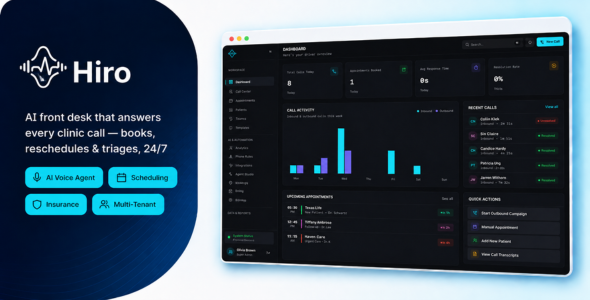 Hiro – AI-Powered Front Desk for Healthcare Clinics SaaS Application