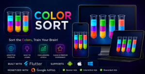 Color Sort | Flutter Puzzle Game | Monetized with Google ADMob