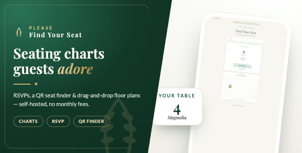 Please Find Your Seat — Event Seating Chart, RSVP  QR Seat Finder (Laravel SaaS)