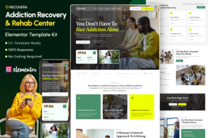 Recovera – Addiction Recovery  Rehab Center Elementor Template Kit