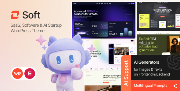 Soft – SaaS, Software  AI Startup WordPress Theme