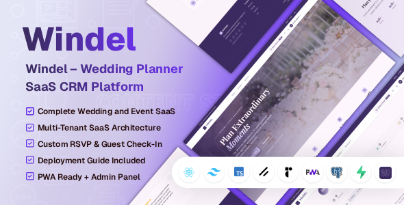 Windel – Wedding Planner  Event Management SaaS Platform JS Script