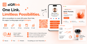 aiQRlink – QR Code, Landing Page  Bio page Builder SaaS