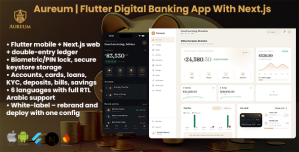Aureum | Digital Banking Flutter App With Next.js Web Script