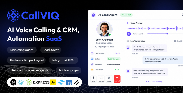 CallVIQ – AI Voice Calling  CRM SaaS for Marketing, Sales, Support  Lead Automation