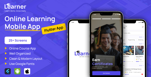 Learner | Flutter Learning App UI Kit