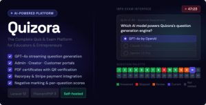 Quizora – AI Quiz  Exam SaaS Platform with Payments and Certificates