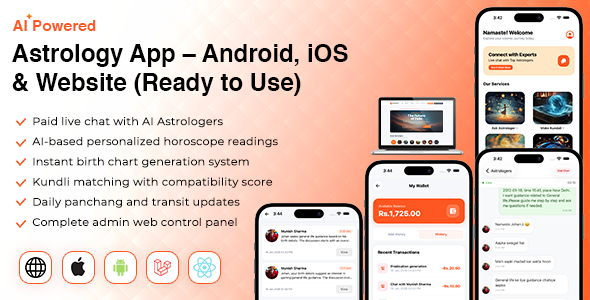 AstroTalky - AI Astrology App | Horoscope, Kundli  Chat | Android, iOS, Web  Admin | React+Laravel