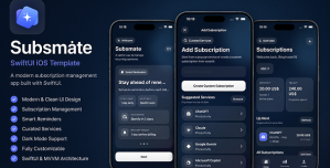 Subsmate – Subscription Manager  Bill Tracker – iOS SwiftUI App Template