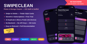 SwipeClean – Photo  Storage Cleaner iOS App | Swift SwiftUI | Swipe to Delete