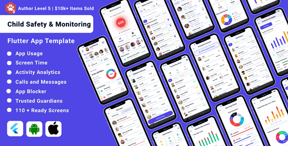 TinyShield | Child Safety and Monitoring Flutter App UI Kit