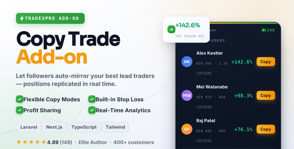 TradexPro - Copy Trade Add-on | Crypto Social and Copy Trading for Your Exchange