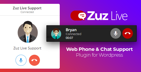 Zuz Live Web Phone Call  Chat Support Plugin for Wordpress