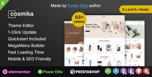 Cosmika – Cosmetics  SkinCare Elementor Prestashop Responsive Theme