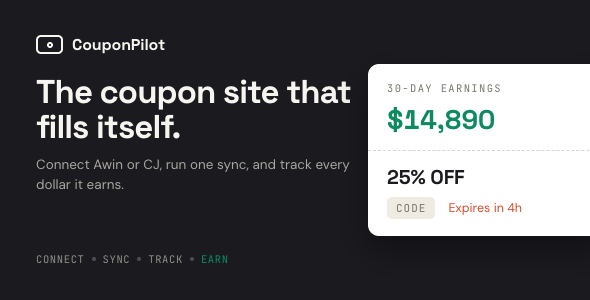 CouponPilot – Auto-Syncing Coupons Cashback Platform with Affiliate Tracking, Wallets Ads Sales