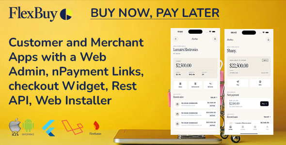FlexBuy | Buy Now Pay Later Customer and Merchant Flutter App With Laravel Admin