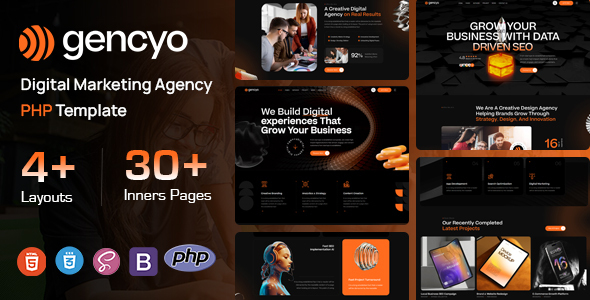 Gencyo - Digital Marketing Agency PHP Template
