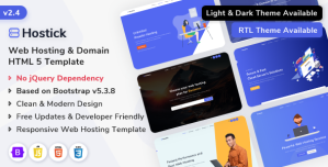 Hostick – Web Hosting  Domain Bootstrap 5 Landing Template