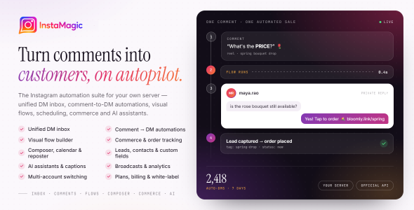 InstaMagic SaaS | AI-Powered Instagram CRM, Marketing Automation and Chatbot Builder