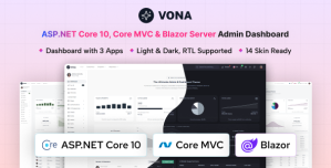 Vona – ASP.Net Core 10, Core MVC  Blazor Server Minimal Admin Dashboard Template