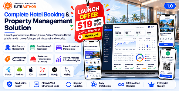 DTHotel - Hotel Booking  Property Management Flutter App with Laravel Admin  Next.js