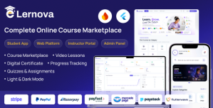 eLernova – Online Course Marketplace and LMS Flutter App with Admin Panel