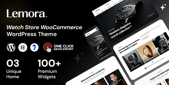 Lemora - Watch Store WooCommerce Elementor Theme