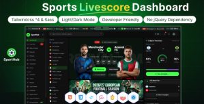 SportHub – Sports Live Score  Analytics Dashboard HTML Template