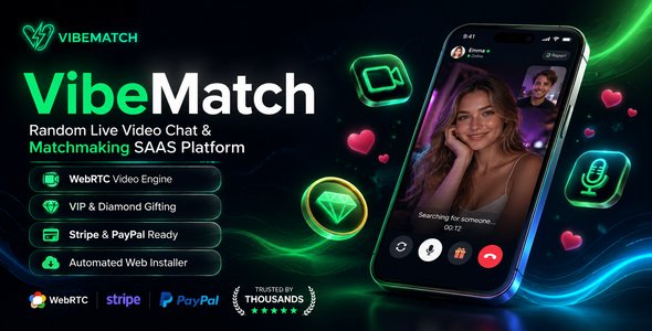 VibeMatch | Flutter Random Video Chat App and Matchmaking Platform