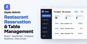 Zeplo Admin | Restaurant Reservation and Table Booking Dashboard With React and Firebase