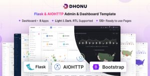 Dhonu – Flask  AIOHTTP Minimal Admin  Dashboard Template
