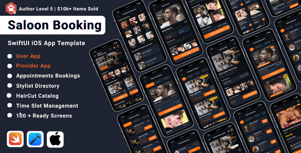 GlowLink | Salon Appointment Booking SwiftUI iOS App Template for Users and Providers
