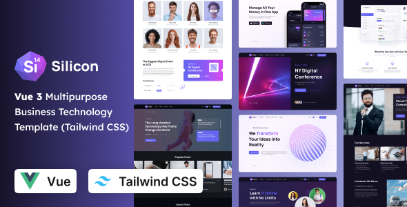Silicon - Multipurpose Business, SaaS  Technology Tailwind CSS Vue Template