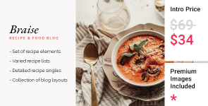 Braise – Recipe  Food Blog WordPress Theme