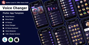 AI-Powered Voice Changer Flutter App UI Kit | Voice Effects  Audio Editor