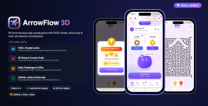 ArrowFlow 3D | 3D Arrow Escape Logic Puzzle Game (Flutter Source Code)