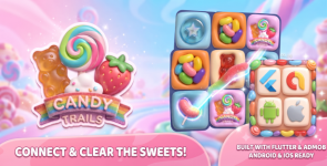 Candy Trails | Flutter Onet Connect Puzzle Game for Android and iOS with AdMob