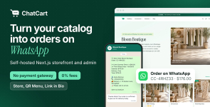 ChatCart | WhatsApp Ordering Store Next.js Application