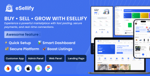 eSellify Buy  Sell Marketplace Flutter App with Admin Panel | Classified Ads App like OLX, Quikr