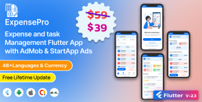 ExpensePro-Task  Expense Management Flutter App with Admob  startApp Ads