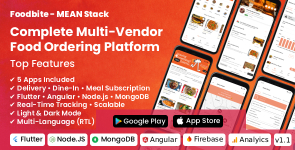 FoodBite Multi Restaurant – Food Delivery App with NodeJS, MongoDB Angular  Flutter